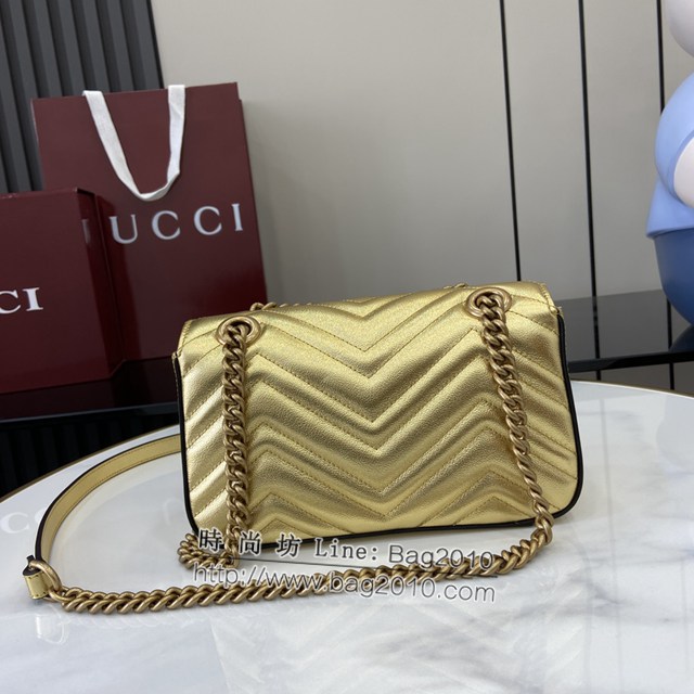 Gucci專櫃古馳最新款雙G拉鏈內袋滑鏈包單肩斜挎女包 jh2173型號：446744